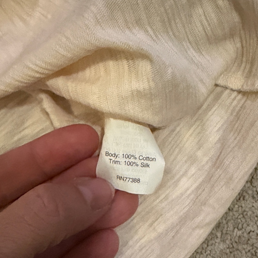 (020)J. Crew Off-White Ruffle Detail Tank Top - Picture 4 of 5
